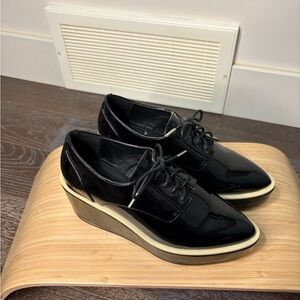 Design Lab Lord & Taylor Black Patent Platform Shoes